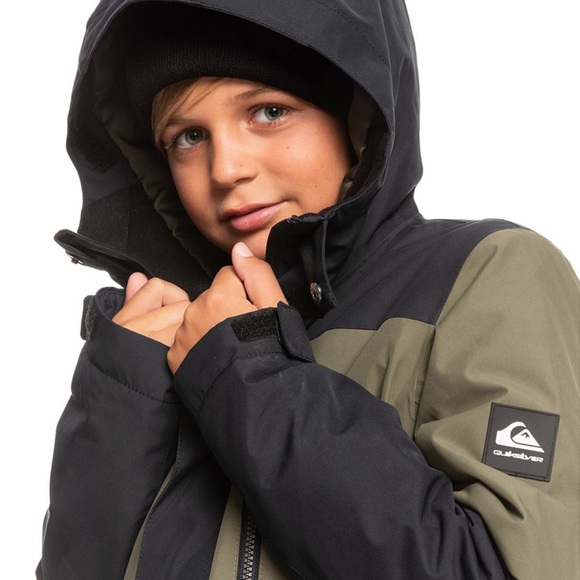 Quiksilver Boys Mission Jacket, Utility Bibs, and Gloves in Black, Size Large - Picture 3 of 10